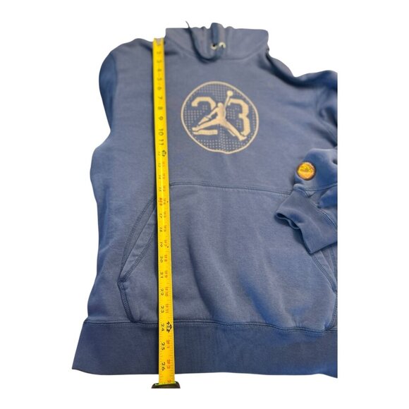 Jordan 13 Classic Cut Flint Blue Rare Pullover Hoodie Size M | Logo Hologram Y2K - Picture 11 of 13
